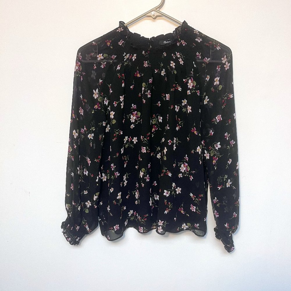 Embroidered Smockneck Top Floral - Madewell